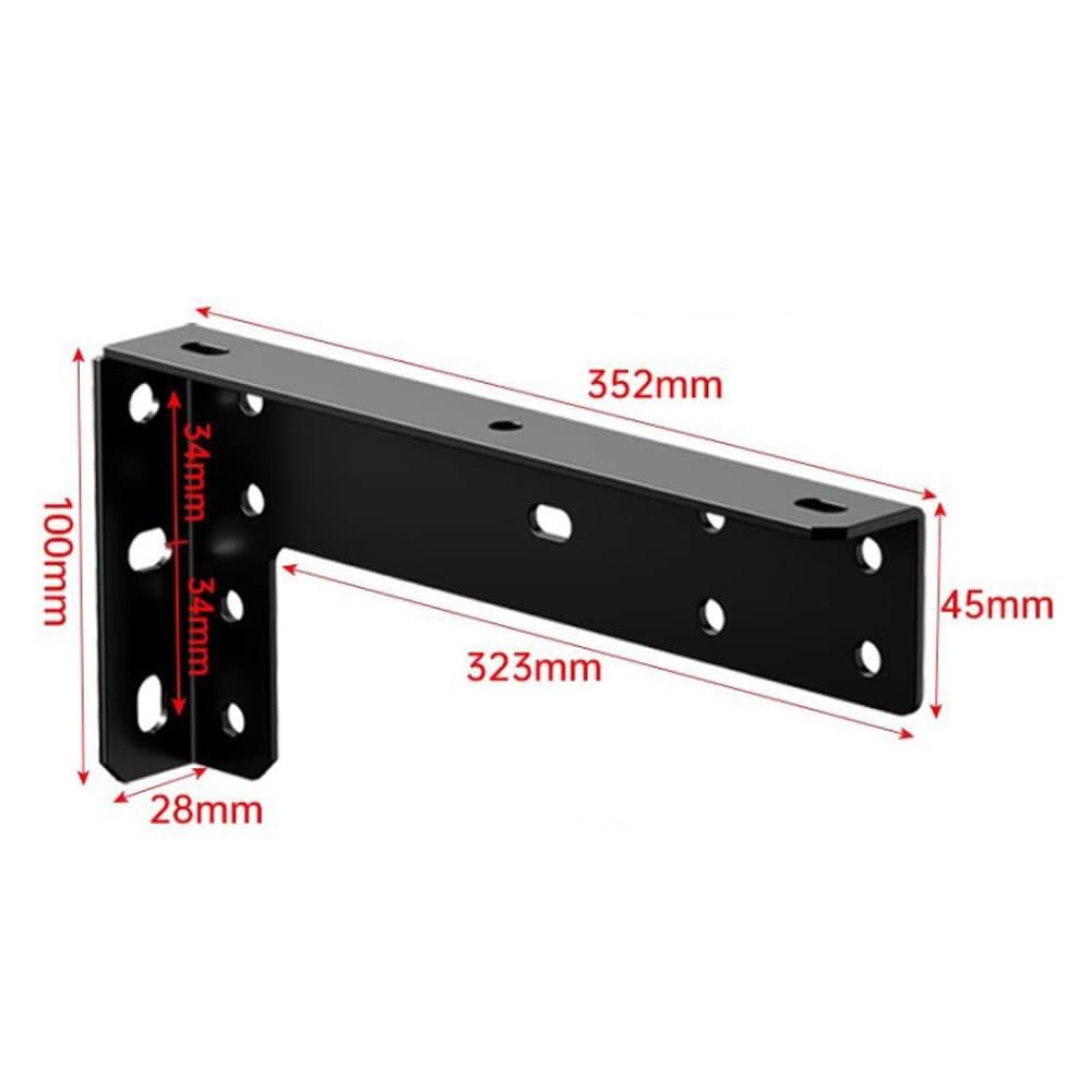Kraftige braketter for flytende møbler 35,2 cm 2-pk - Svart