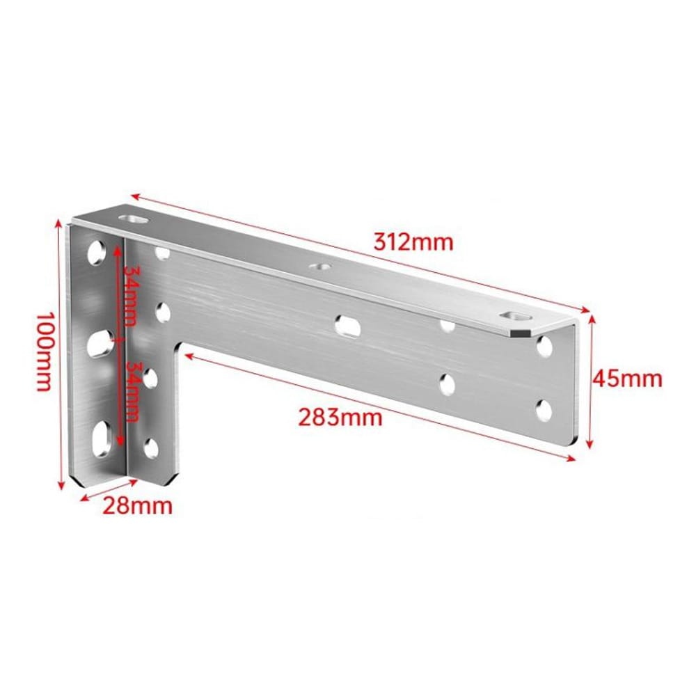 Kraftige braketter for flytende møbler 31,2 cm 2-pk - Rustfritt stål