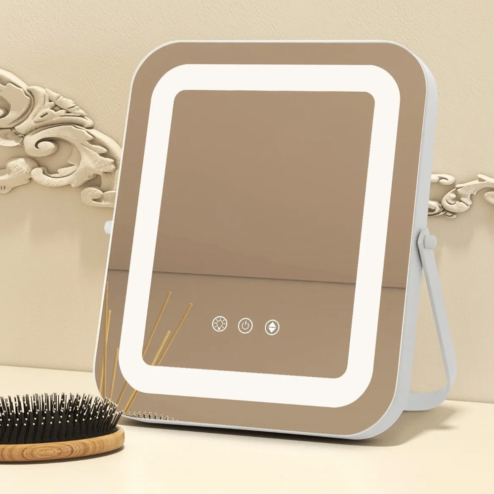 Sminkespeil 30×25 cm med LED-belysning