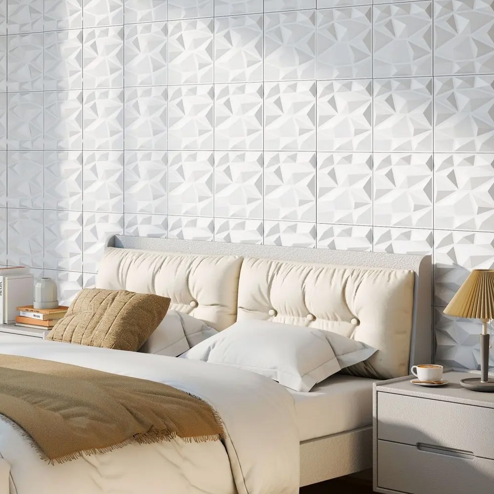 3D-veggpaneler i diamantdesign - 50-pakning, 4,5 m²