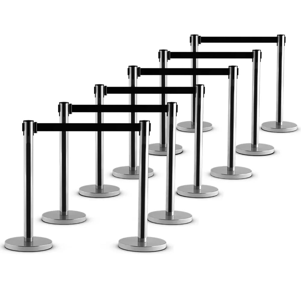 Sperrestolper 6-pakning med uttrekkbart bånd