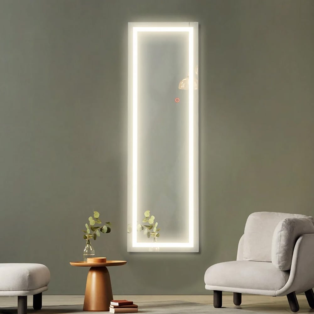 Helkroppsspeil 37x120 cm med LED-belysning