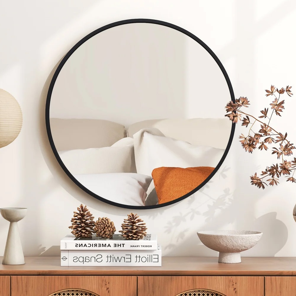 LED-baderomsspeil 60 cm med justerbar belysning – Svart