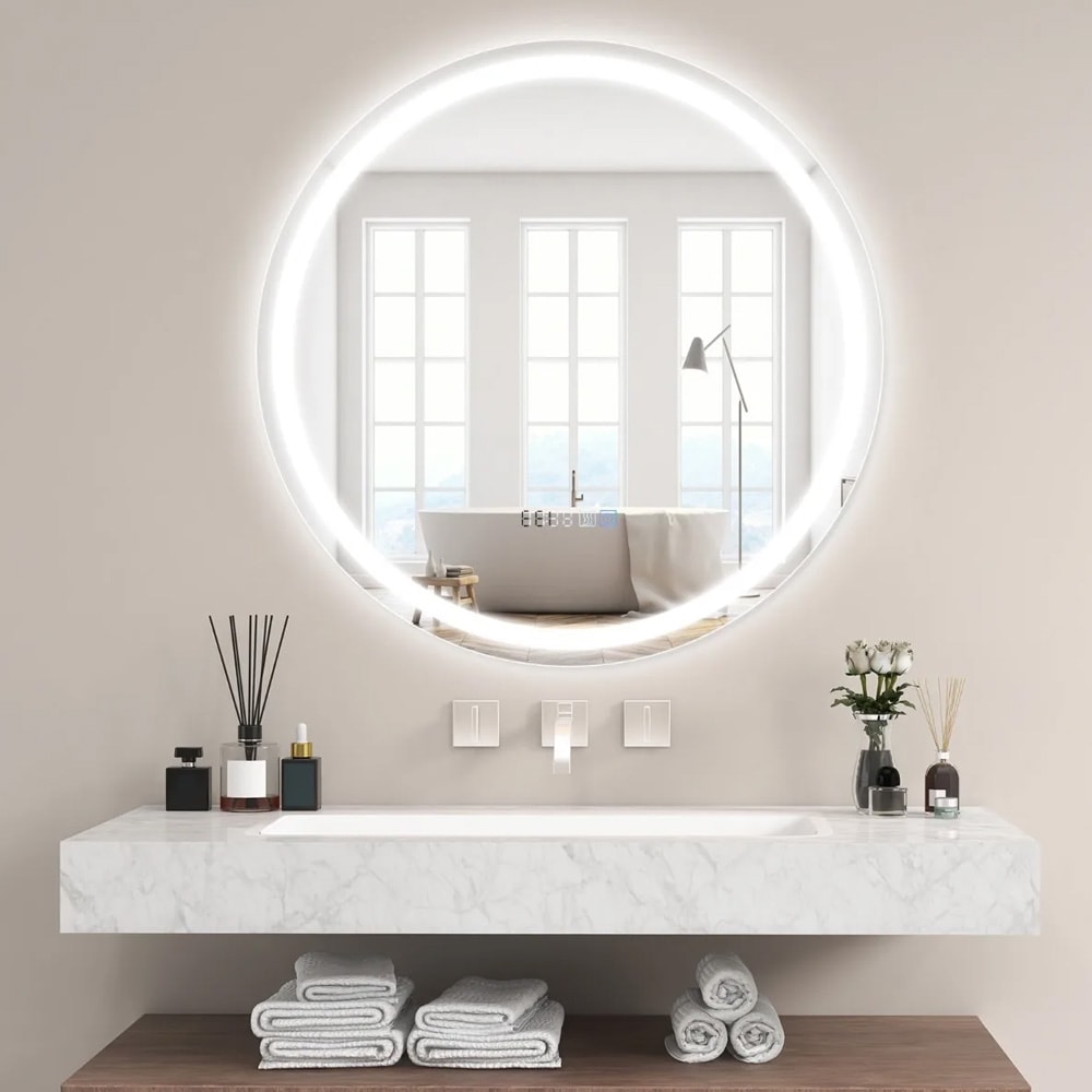 Duggfritt LED-badespeil med justerbar belysning