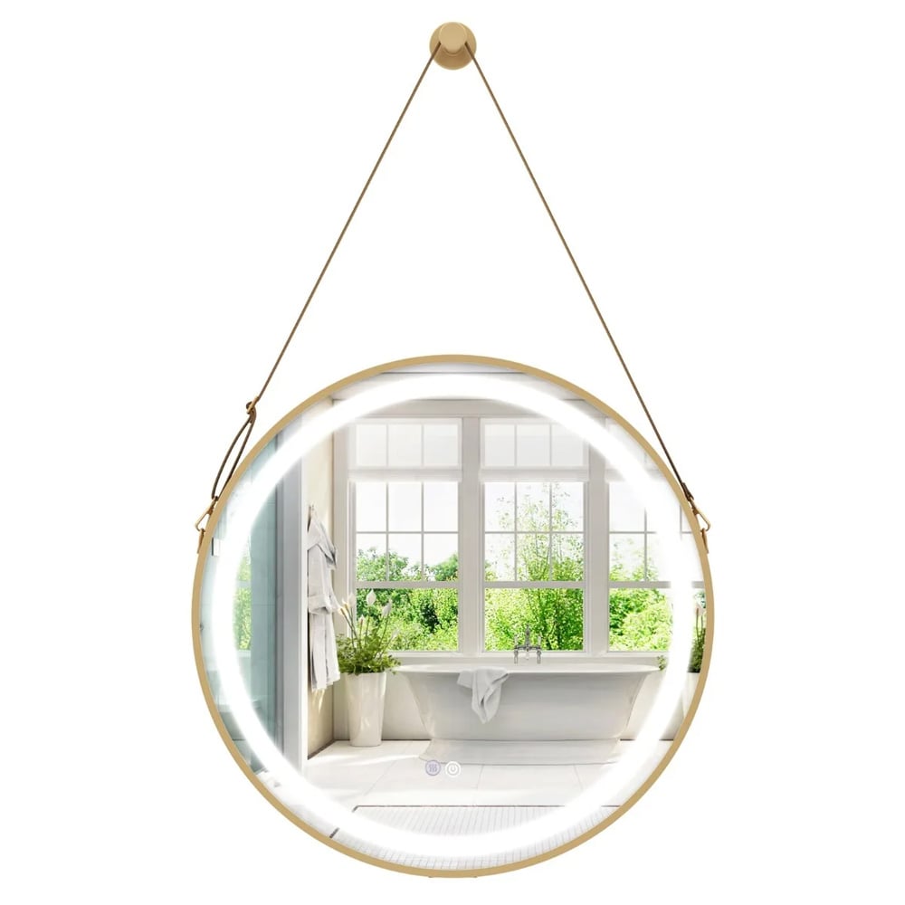 Duggfritt baderomsspeil 60 cm med justerbar LED-belysning