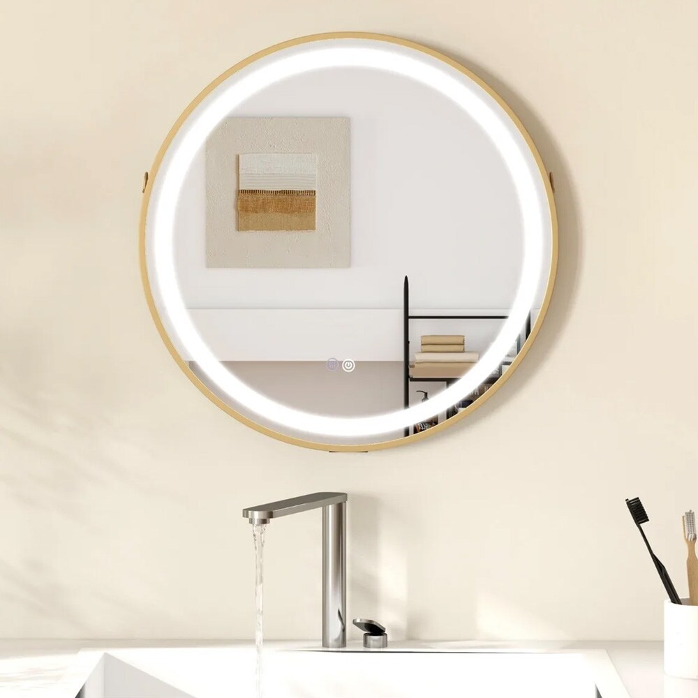 Duggfritt baderomsspeil 60 cm med justerbar LED-belysning