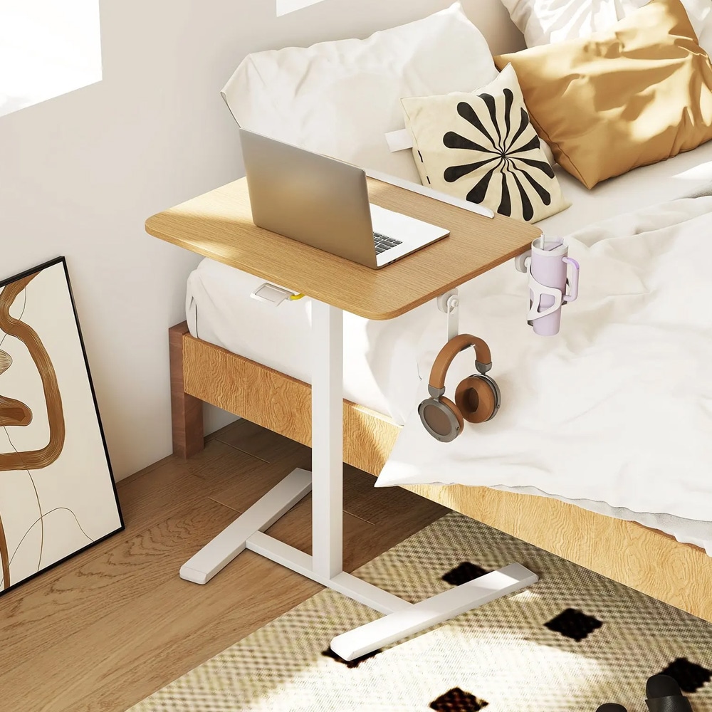 Mobilt bord for bærbar PC – Hvit/tre