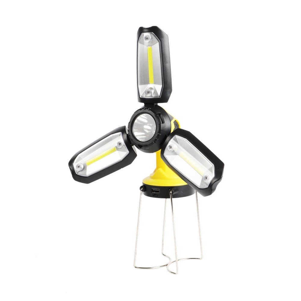 Justerbar campinglampe med LED, COB og USB-ladefunksjon