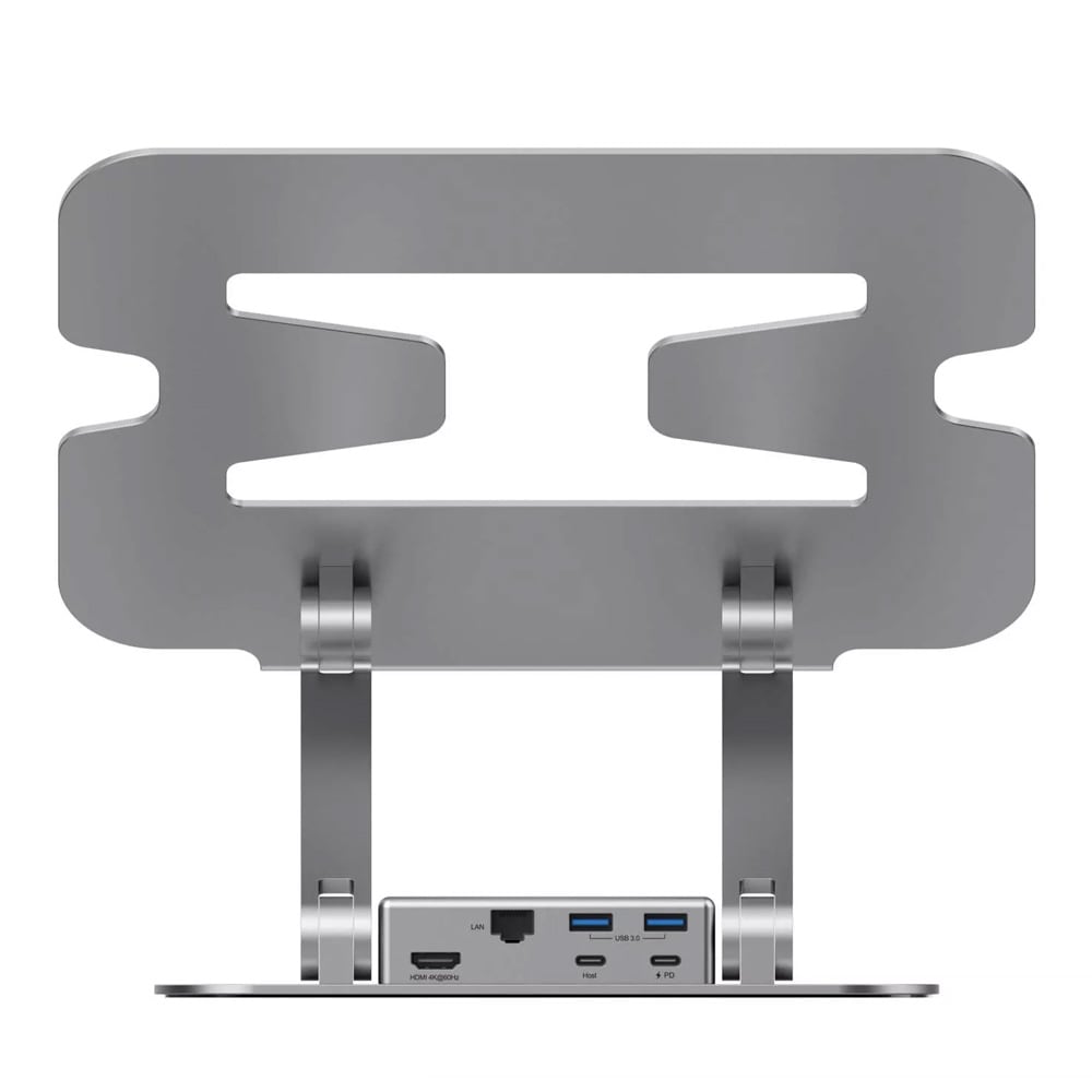 Rapoo UCS-5001 stativ for bærbar PC med 5-i-1 USB-C-hub / datamaskinstativ / 100W PD-pass-through