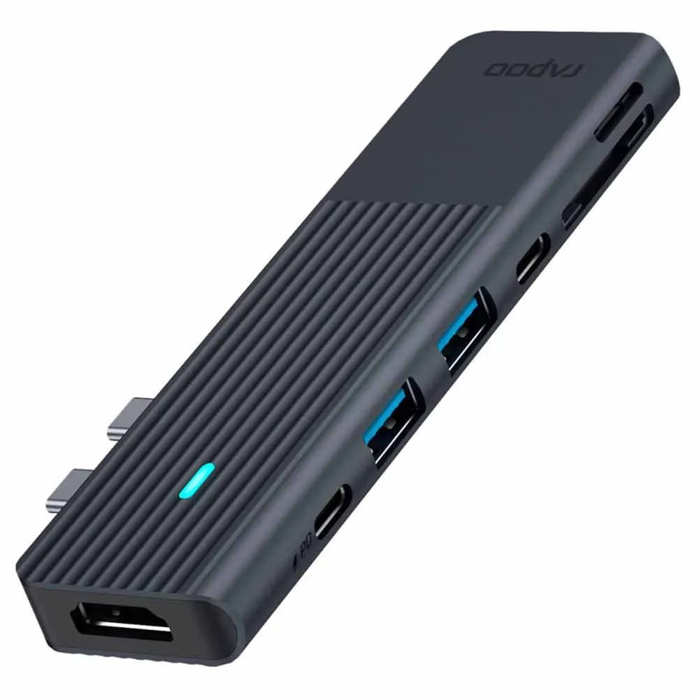 Rapoo 7-i-2 Multiport USB-C-adapter for MacBook med 4K HDMI og 100 W PD