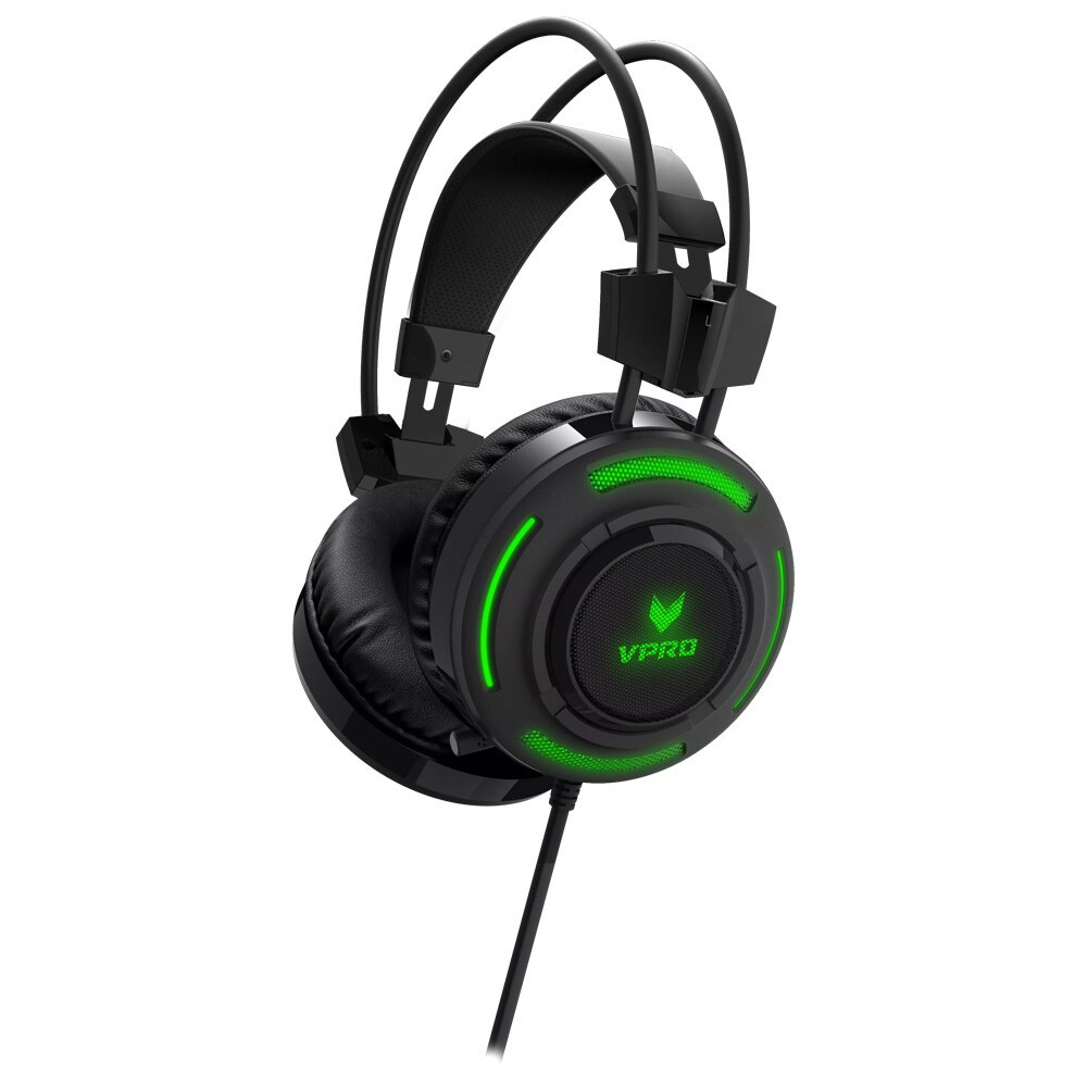 Rapoo VH200 over-ear gaming-hodesett med støyreduserende mikrofon og RGB LED-belysning