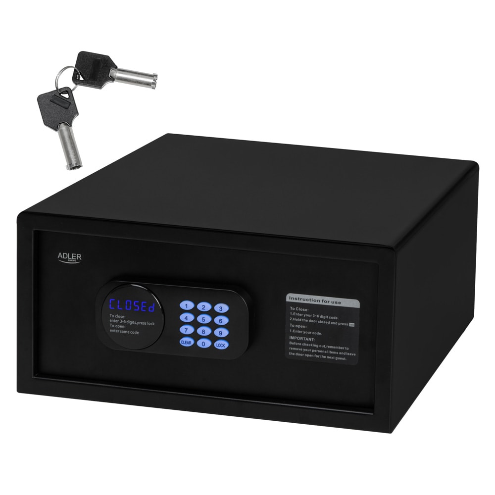 Sikkerhetsskap med kodelås, 14 l kapasitet og stålvegger