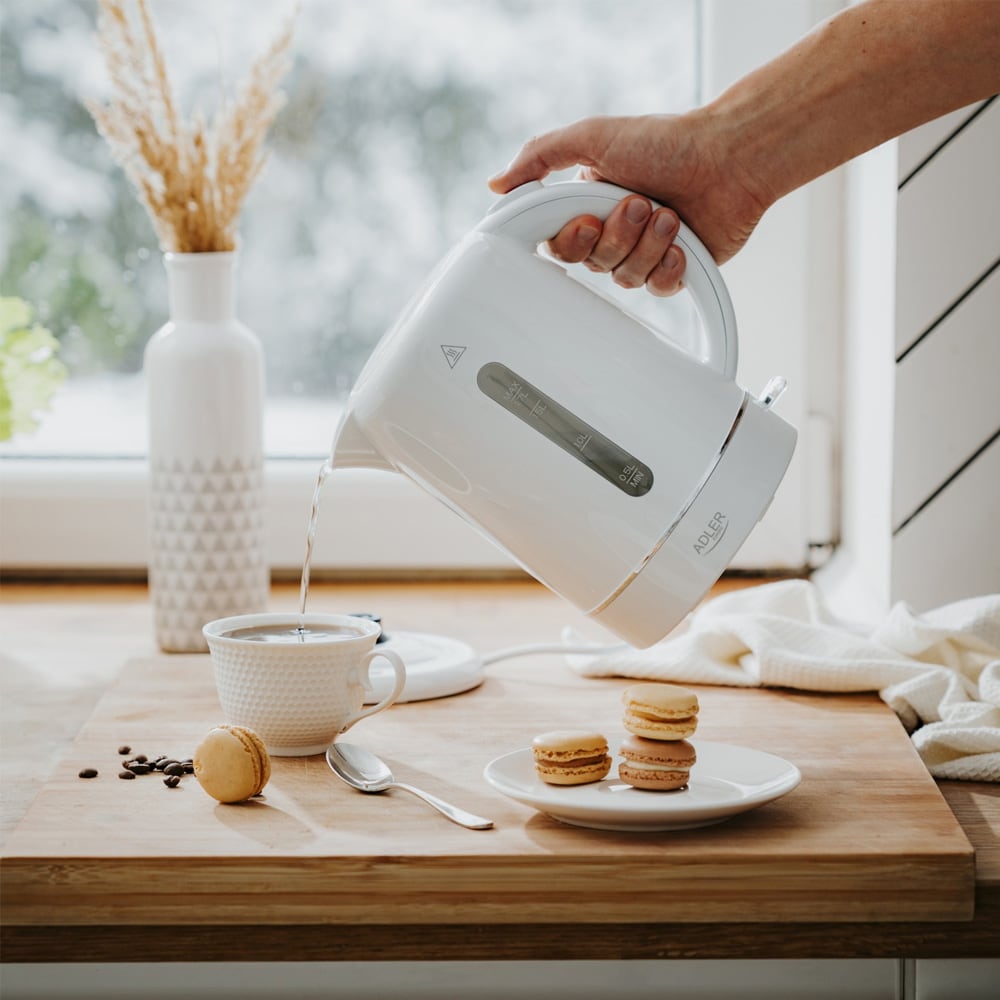 Vannkoker på 1,7 liter med kalkfilter og automatisk utkobling - Hvit