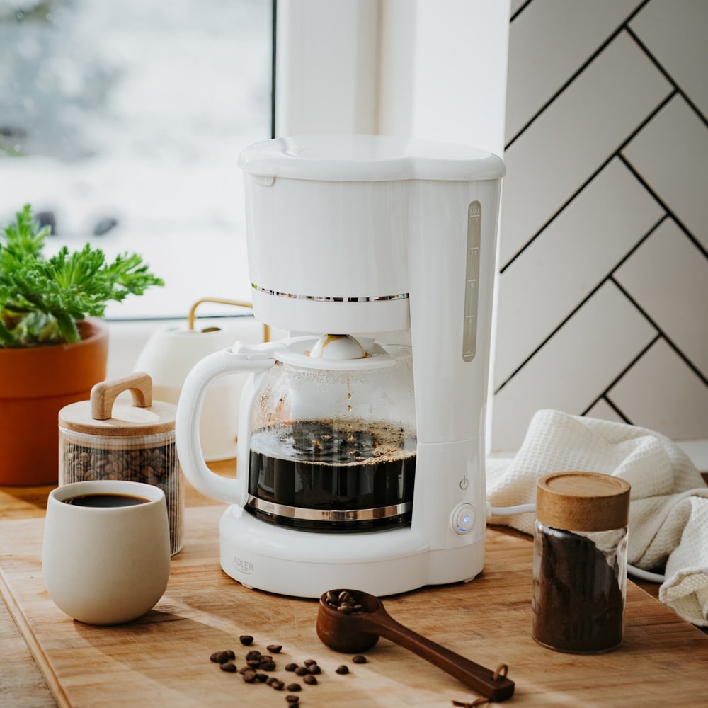 Kaffetrakter til 12 kopper - Hvit