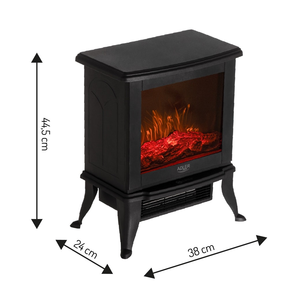 Elektrisk Peisovn med 3D-flammeeffekt – 1000/1800 W og Keramisk Varme