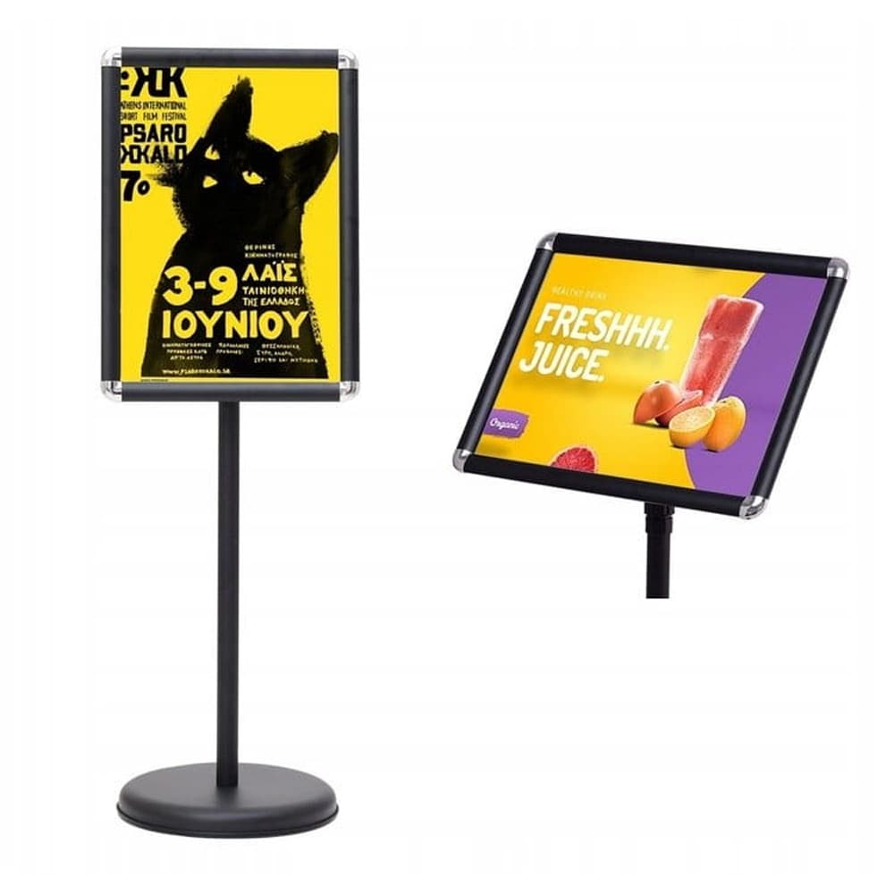 Høydejusterbart informasjonsstativ A3 - Svart