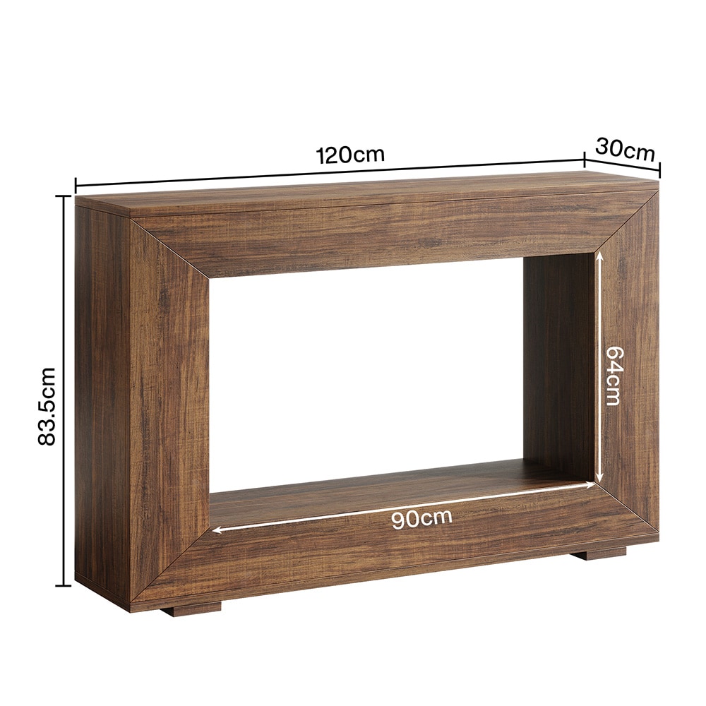 Avlastningsbord i tre 120 cm / rustikt konsollbord til hall og stue / smalt avlastningsbord bak sofa