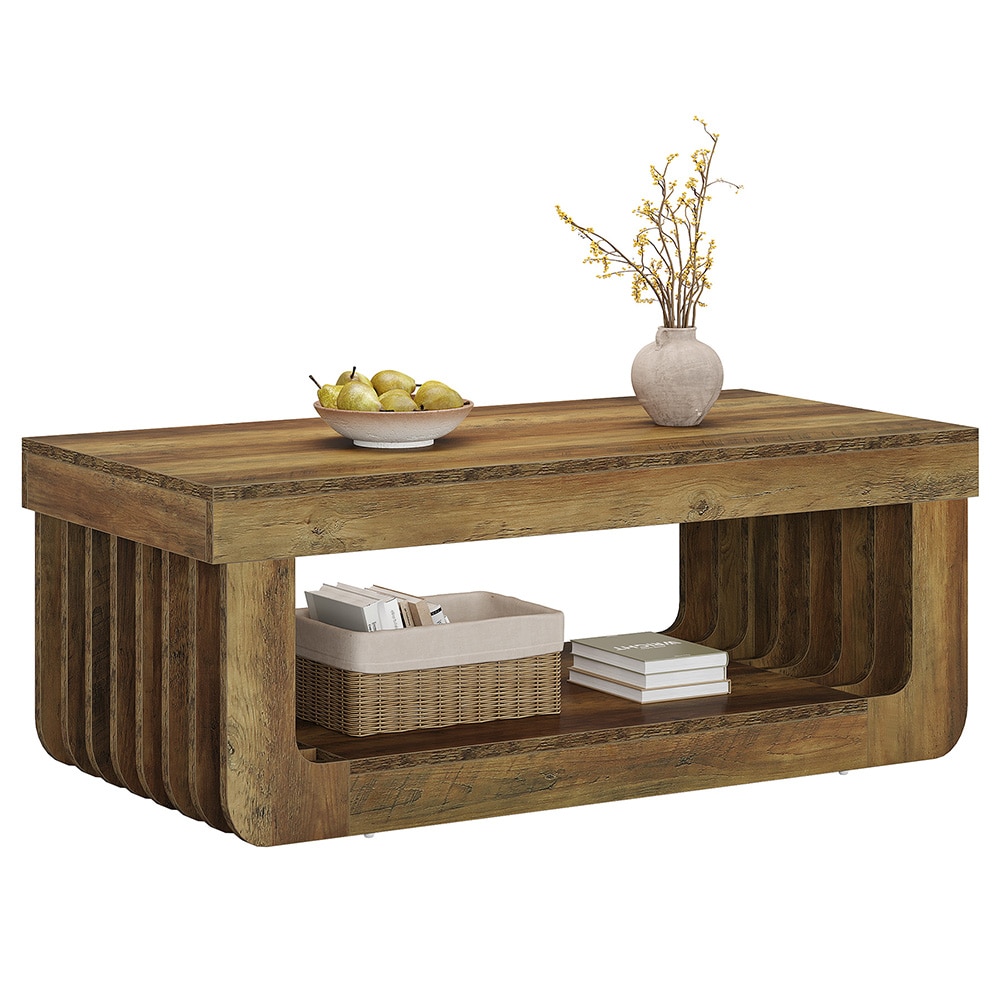 Salongbord i tre 120x60x45cm / rektangulært stuebord i rustikk stil / bord med trefinish