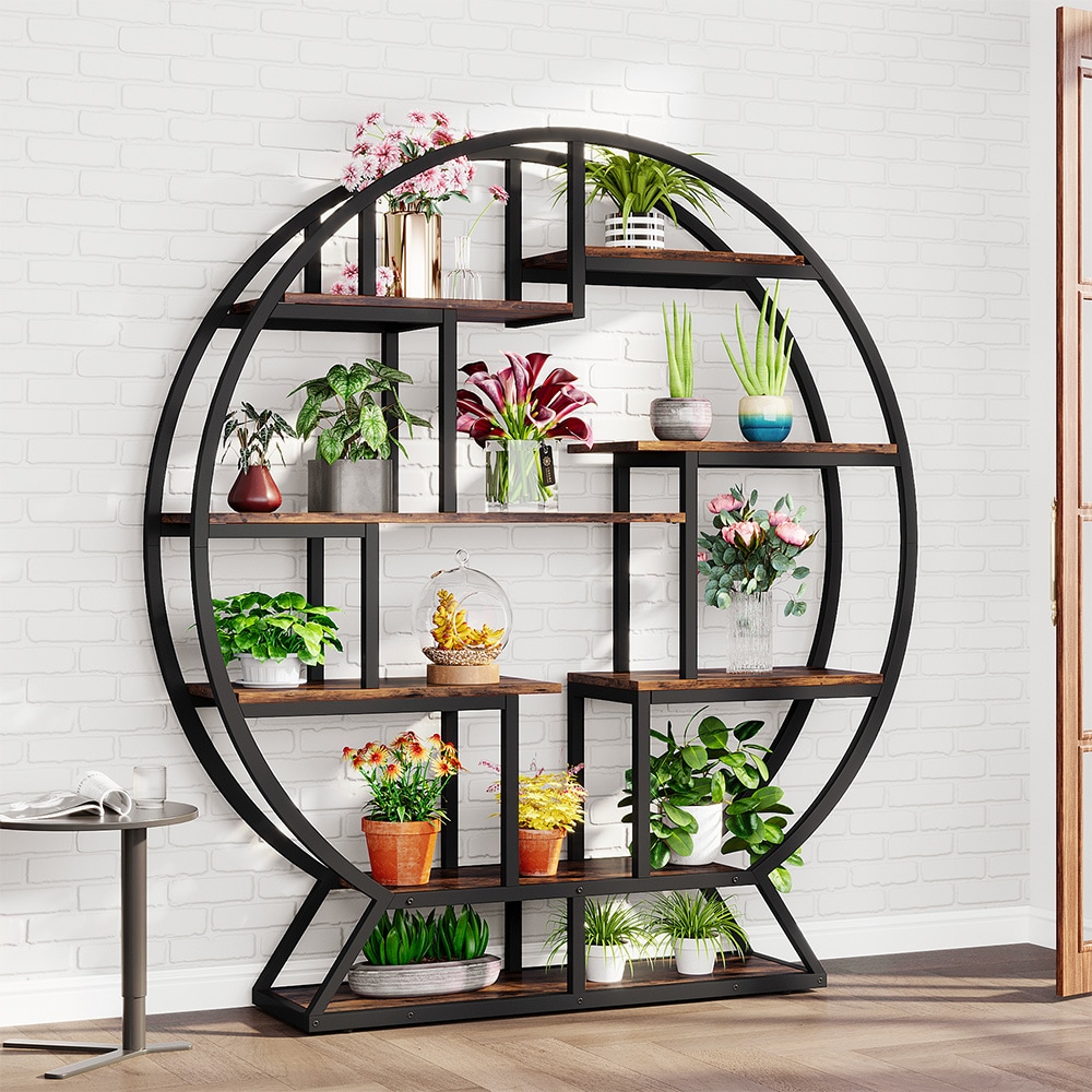 Rund bokhylle 150×158 cm - Brun/Svart