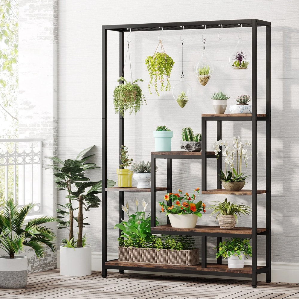 Plantestativ i tre og metall 180 × 100 cm