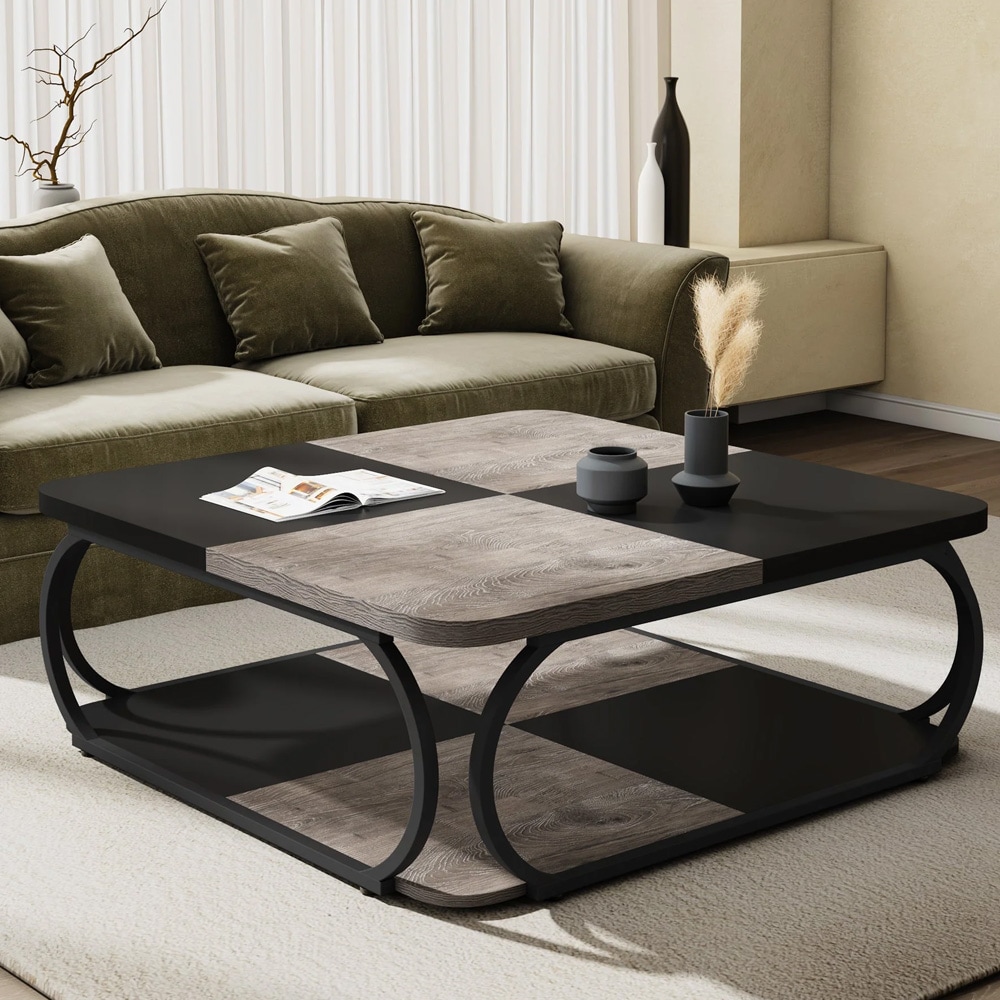 Sofabord med underhylle 100x100cm