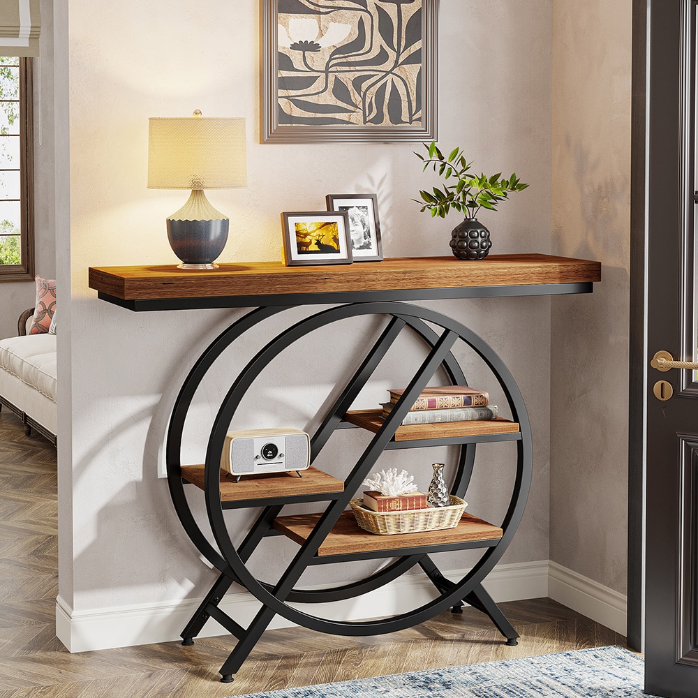 Avlastningsbord i tre og metall 100x30x82 cm