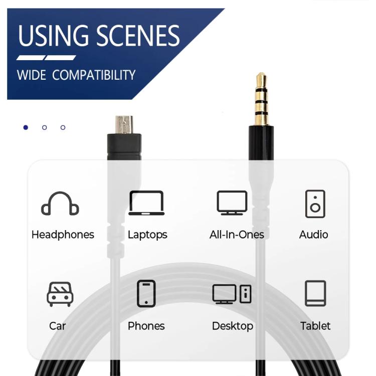 Lydkabel med USB til 3,5 mm k-kontakt for SteelSeries Arctis Prime/3/5/7/Pro