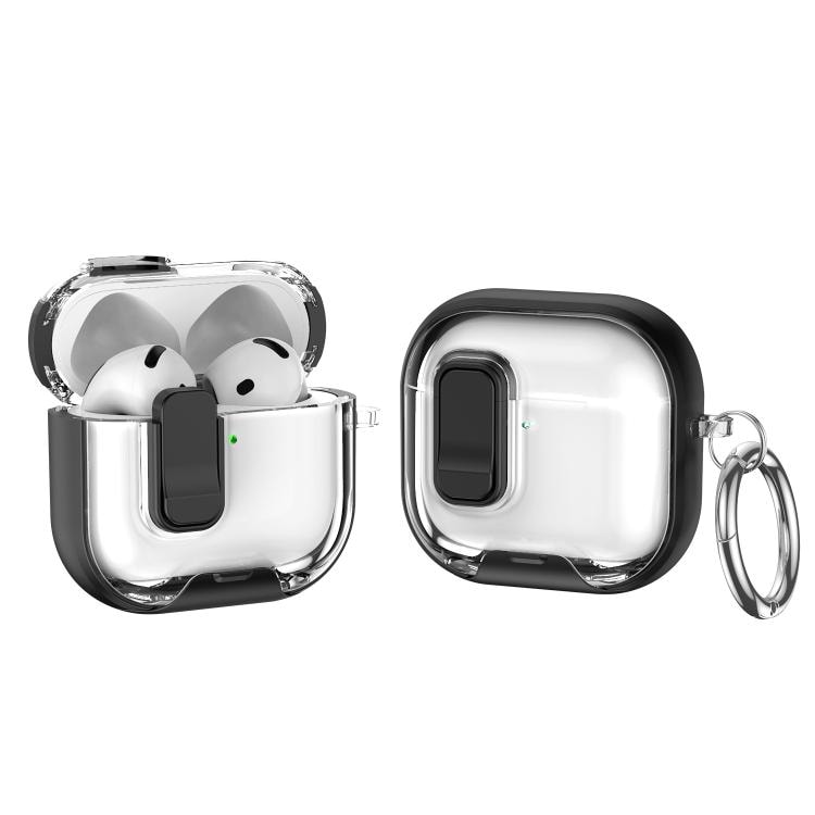 Beskyttelsesveske med stativ for AirPods 4 - Svart