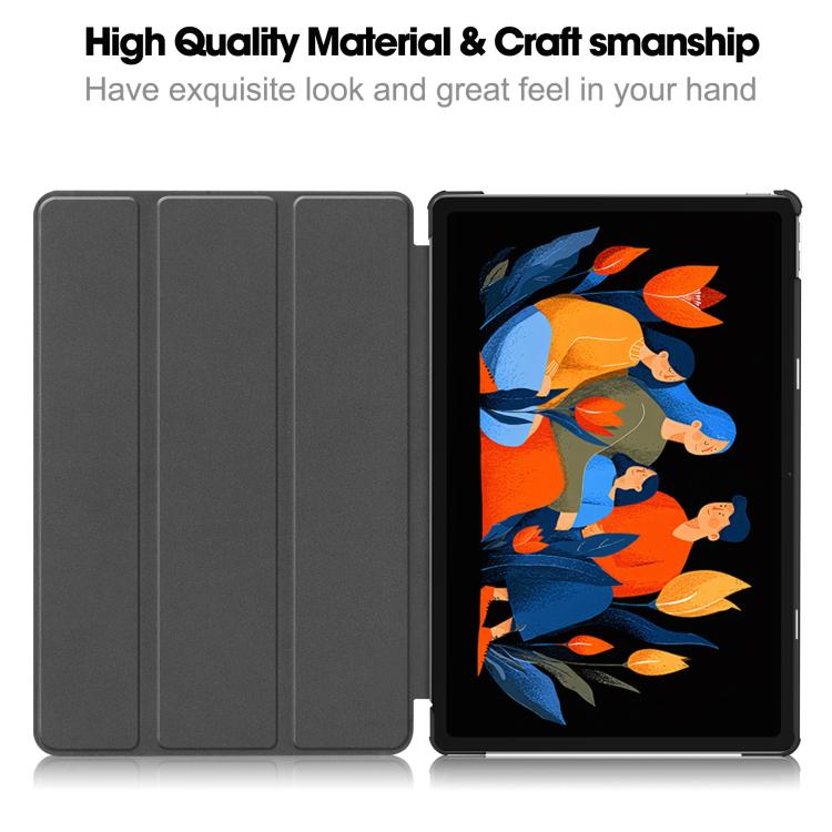 Trifold-etui med stativ til Lenovo Idea Tab Plus 12,1" – Svart