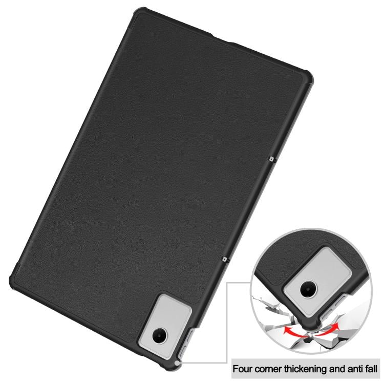 Trifold-etui med stativ til Lenovo Idea Tab Plus 12,1" – Svart