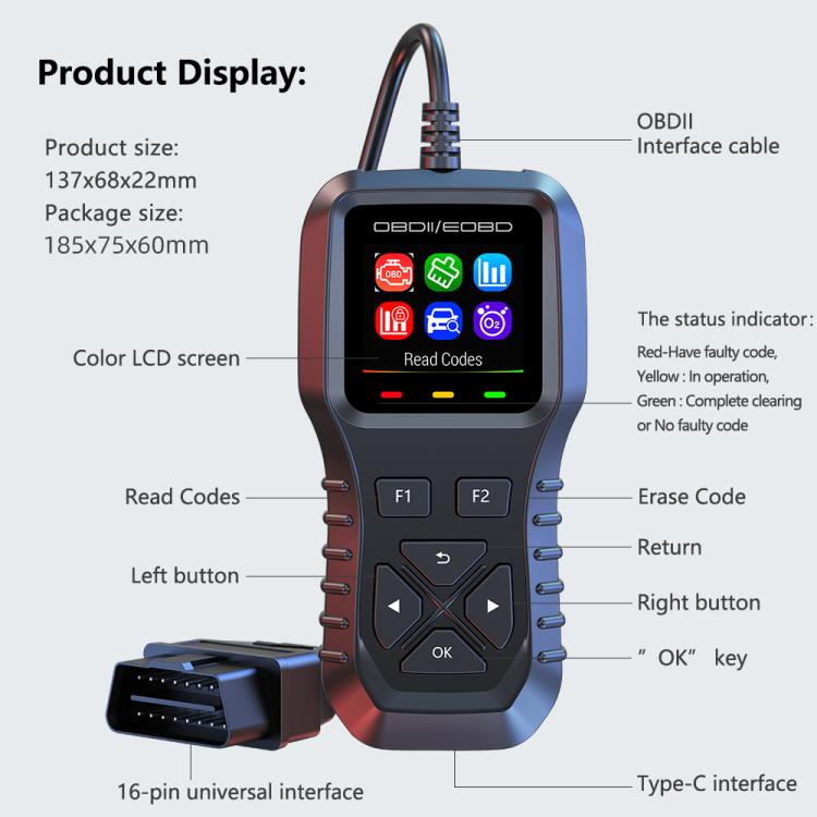 K1 OBD2-skanner for bil
