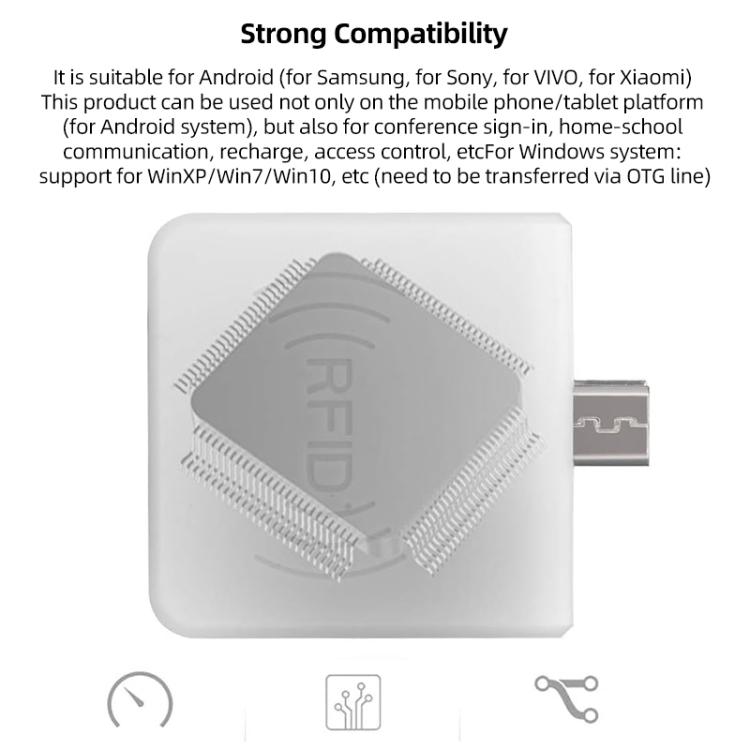 RFID-leser 13,56 MHz / 14443A med MicroUSB-kontakt