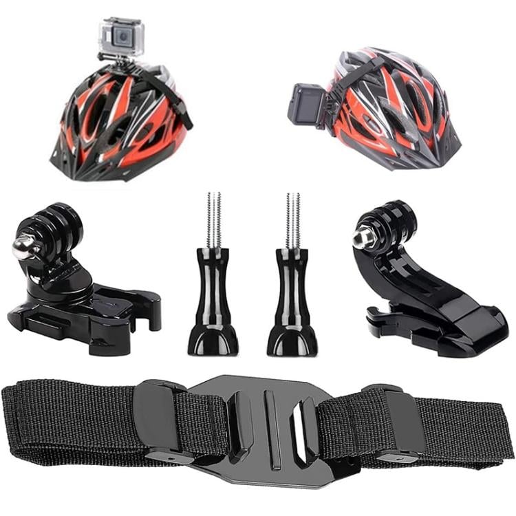 Hjelmfeste med justerbar stropp for GoPro, Insta360, DJI osv.