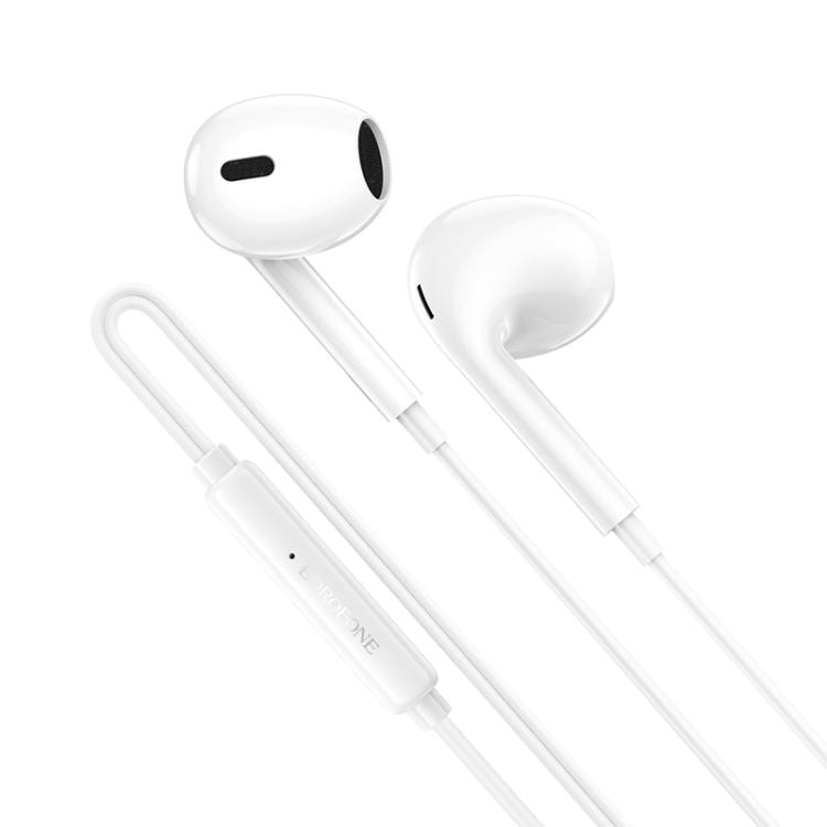 Borofone BM100 In-Ear-hodesett med 3,5 mm 1,2 m - hvit