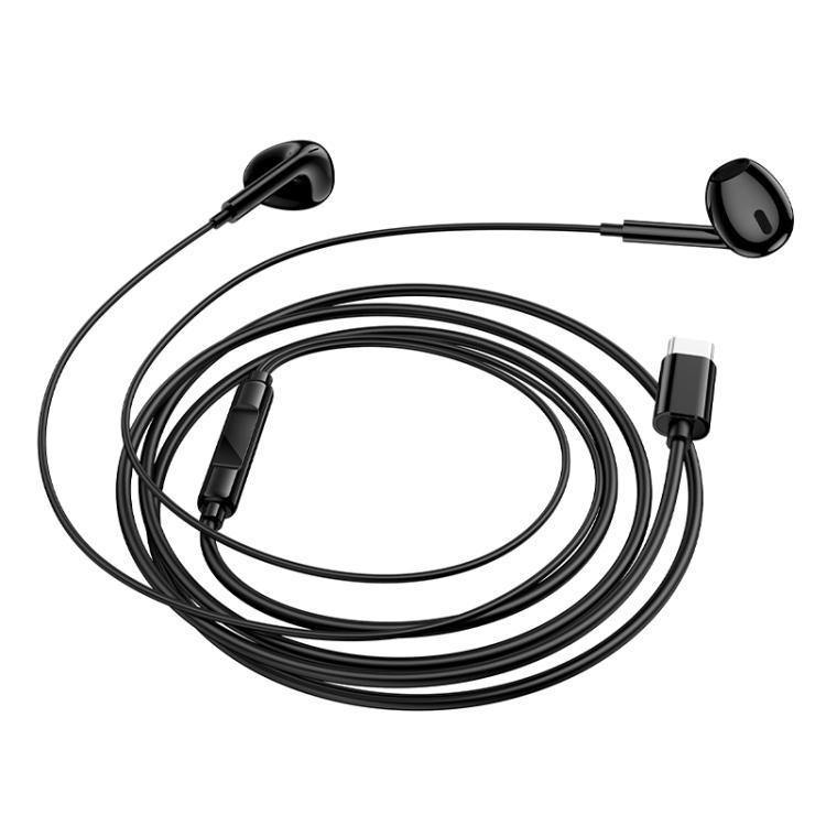 Borofone BM100 In-Ear-hodesett med USB-C 1,2 m - Svart