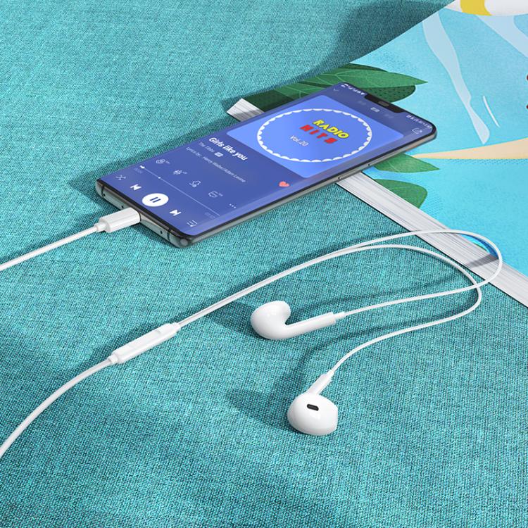 Borofone BM100 In-Ear-hodesett med USB-C 1,2 m - hvit