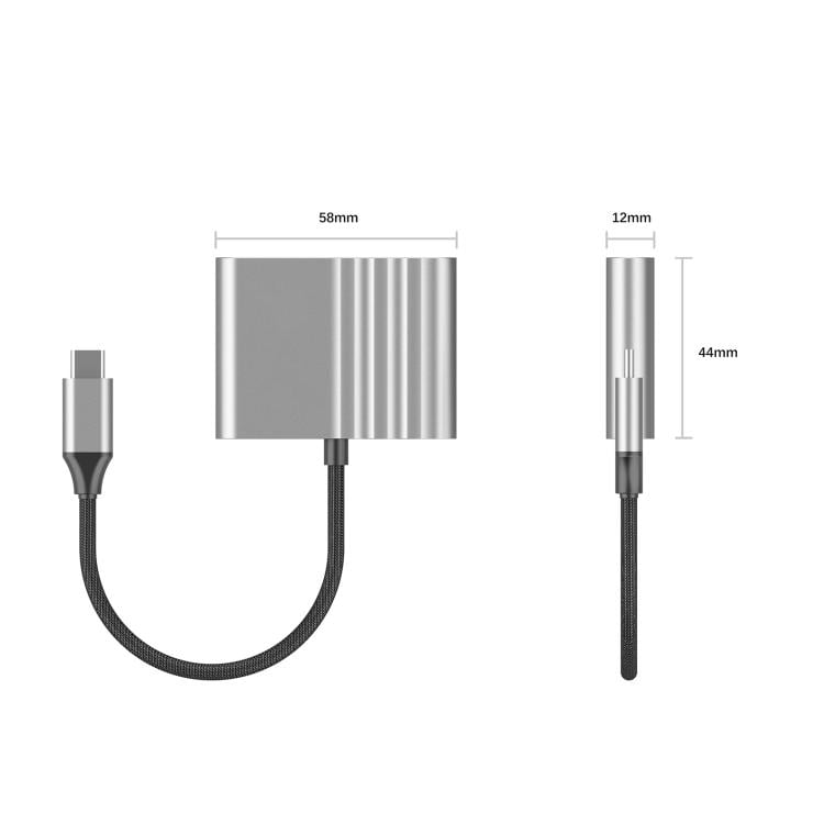 3-i-1 USB-C-adapter for lading og bildeoverføring