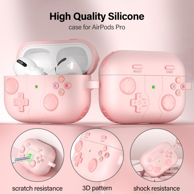 Silikondeksel i spillkontrolldesign til AirPods Pro 2 – Rosa