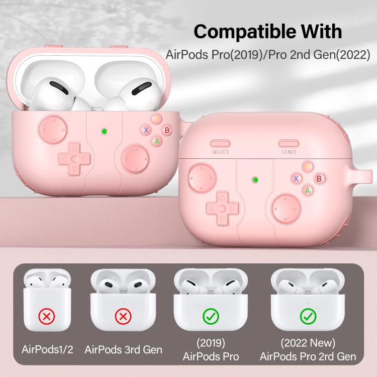 Silikondeksel i spillkontrolldesign til AirPods Pro – Rosa
