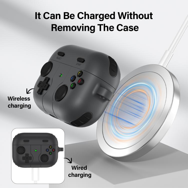 Silikondeksel i spillkontrolldesign til AirPods Pro 2 – Grå