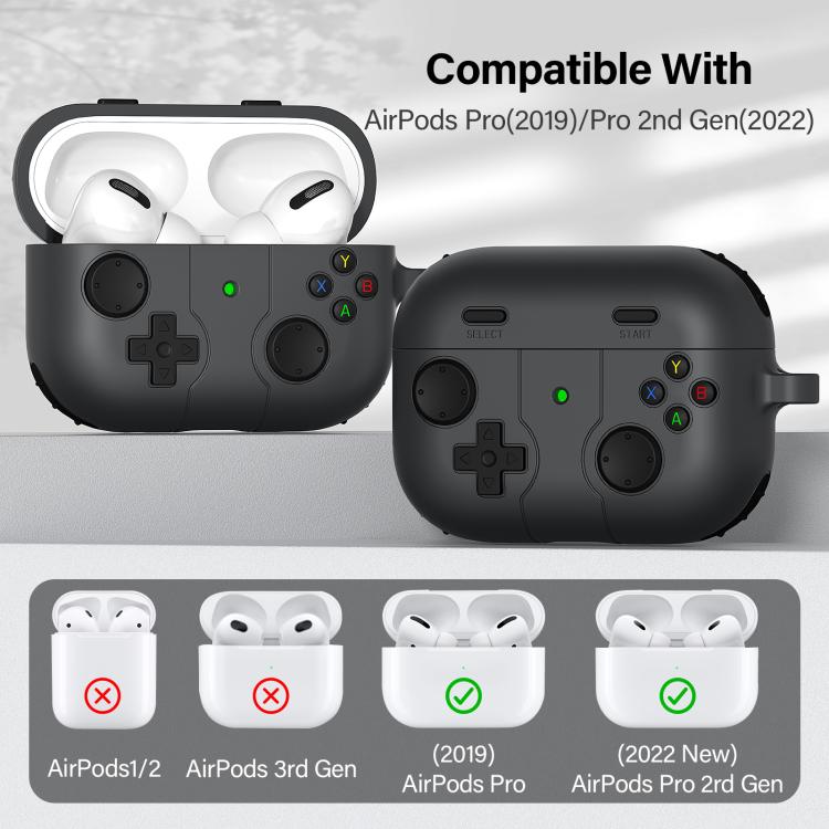 Silikondeksel i spillkontrolldesign til AirPods Pro 2 – Grå