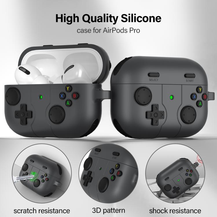 Silikondeksel i spillkontrolldesign til AirPods Pro 2 – Grå