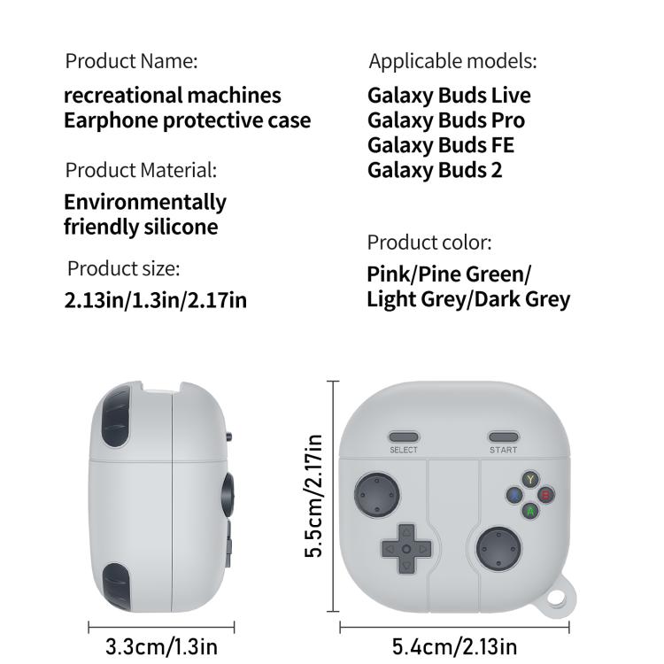Deksel til Samsung Galaxy Buds Live i retro spillkonsoll-design – Grå