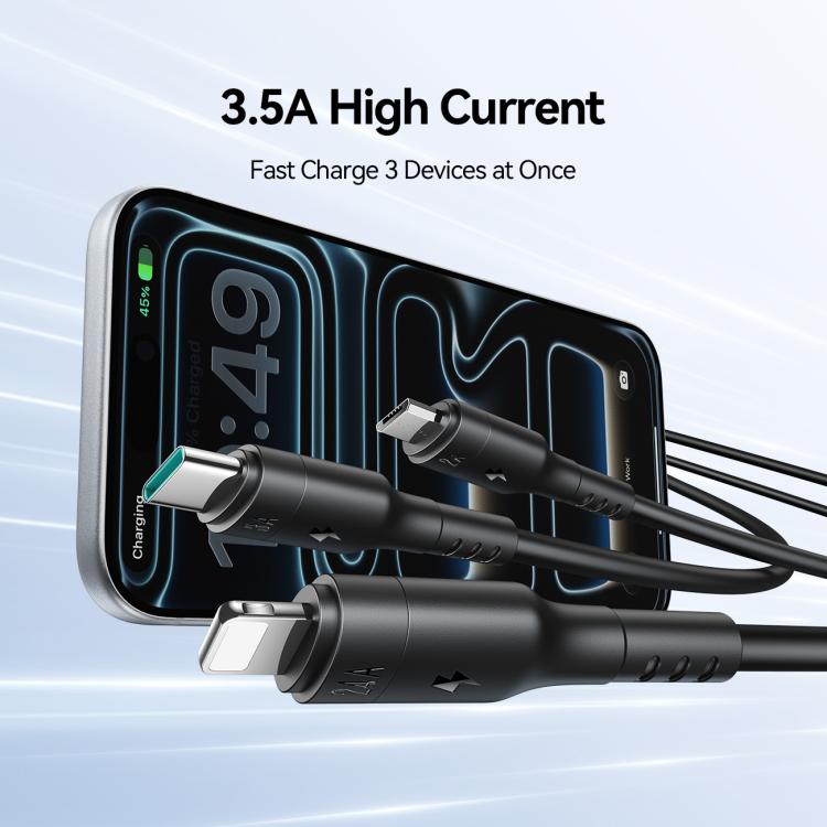 Joyroom 3in1 USB-kabel USB-C til Lightning + USB-C + MicroUSB 1,2 m