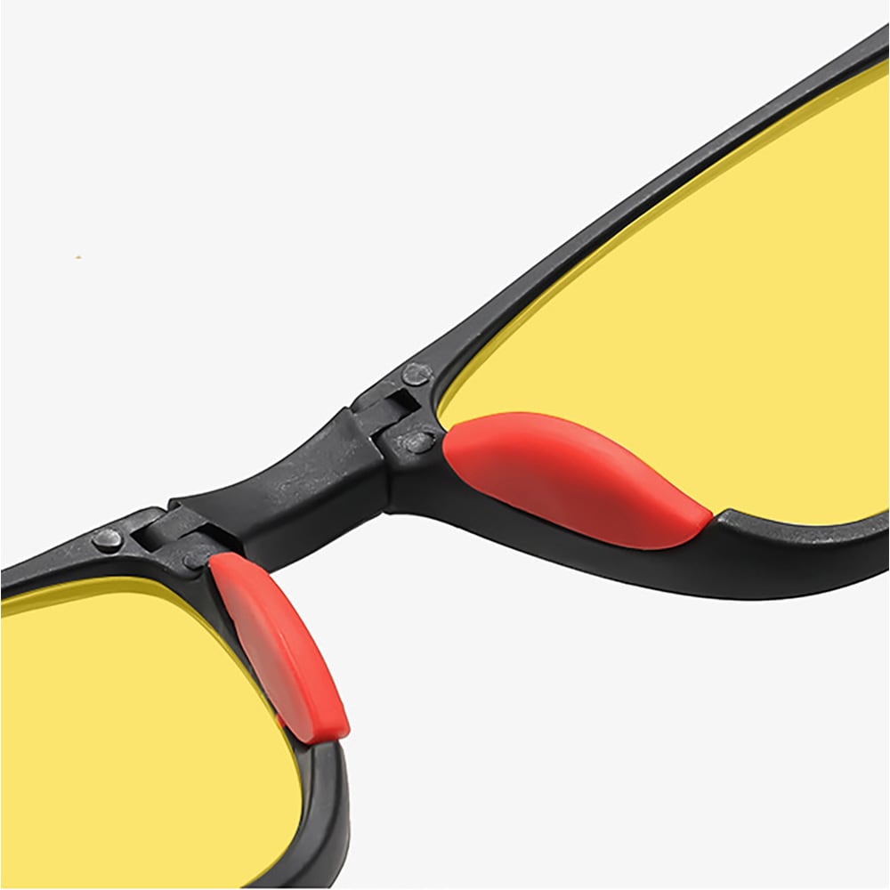 Sammenleggbare Night Vision Car Glasses med gul linse for nattkjøring