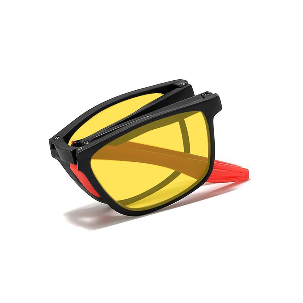 Sammenleggbare Night Vision Car Glasses med gul linse for nattkjøring