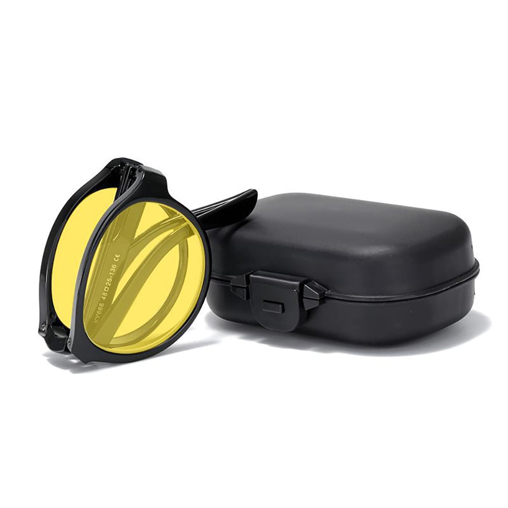 Sammenleggbare Night Vision Car Glasses med gul linse for nattkjøring