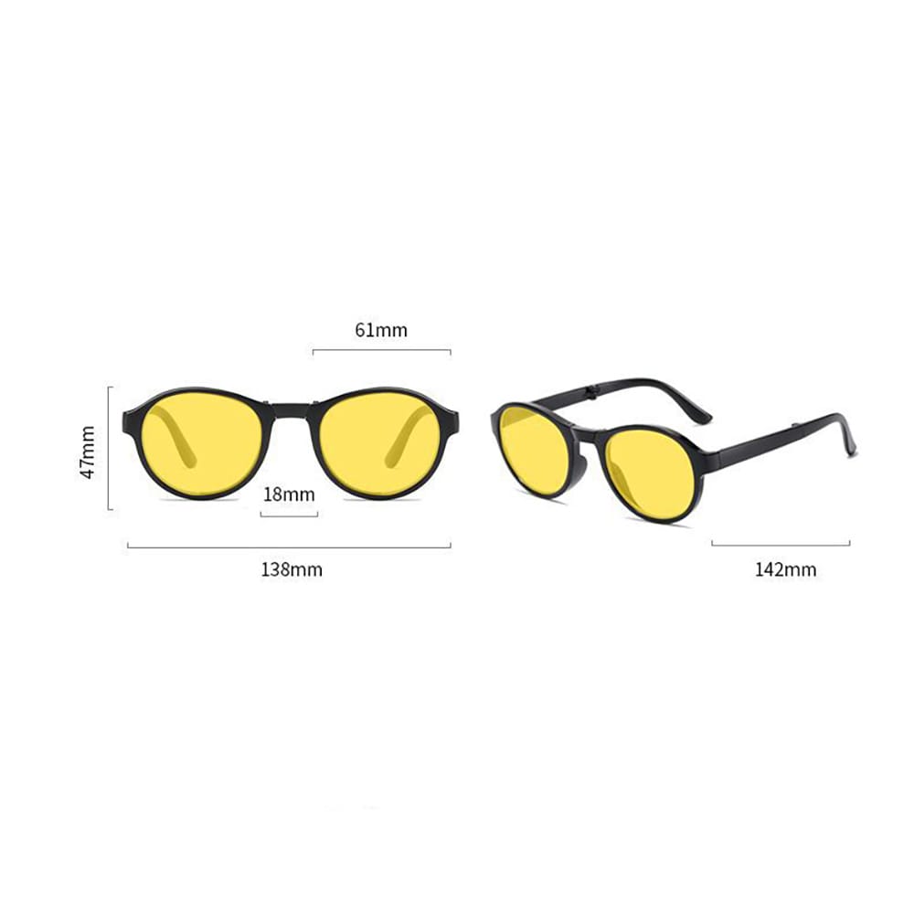 Sammenleggbare Night Vision Car Glasses med gul linse for nattkjøring