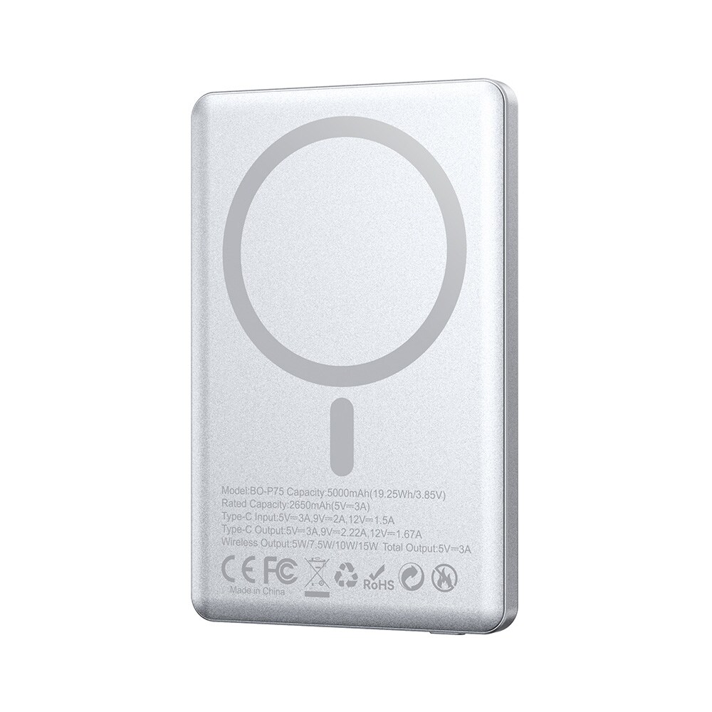 BWOO powerbank 10 000 mAh med trådløs lading og PD 20 W