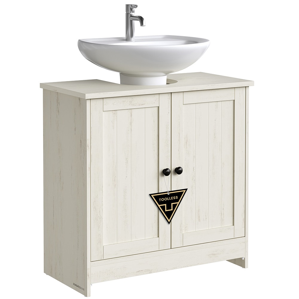 Servantskap 60x30x61 cm / underskap til vask / baderomsinnredning / rustikk hvitt baderomsskap